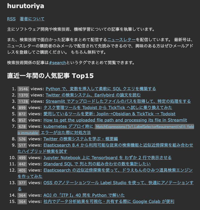 Blog Google Analytics base top ranking page